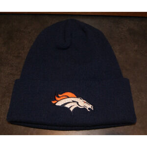 Vintage Y2K Denver Broncos Reebok Winter Knit Ski Cap Hat Beanie